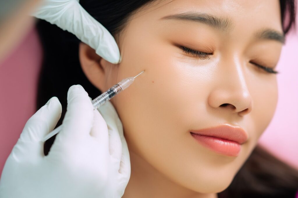 ヒアルロン酸注射を打つ女性